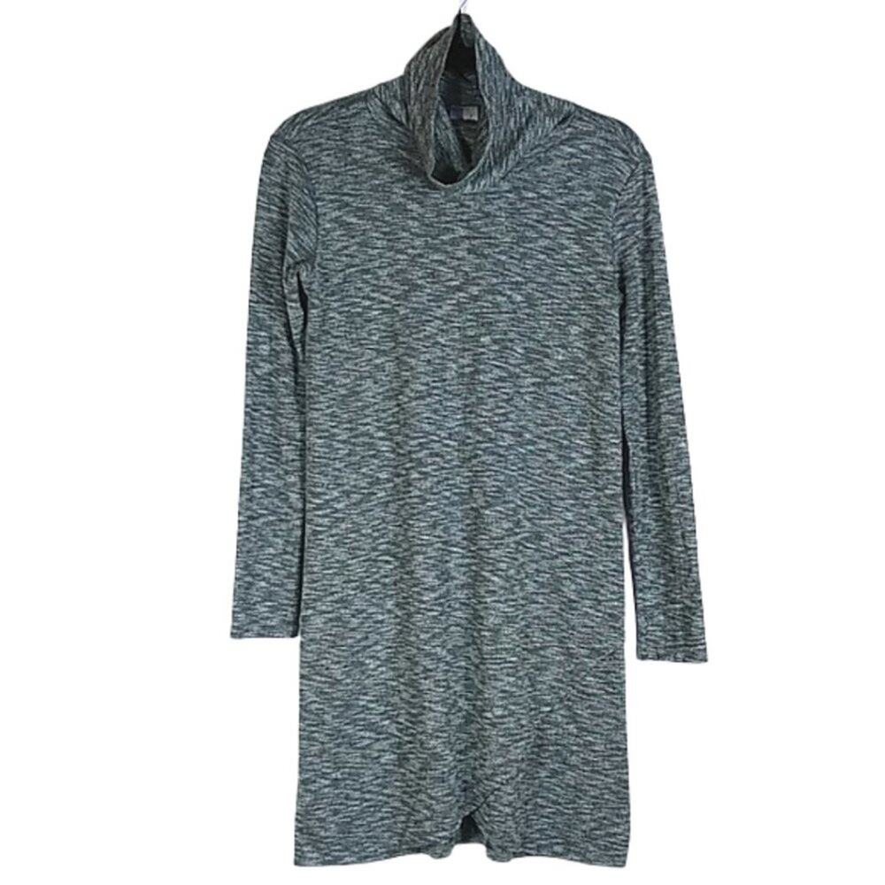 Francesca's Alya Gray Turtleneck Stretch Knit Dress